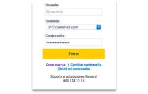 ¿Cómo actualizar tus datos si tu correo es @prodigy.net.mx o @infinitummail.com? 2 Pantalla de inicio de sesión de Infinitum Mail