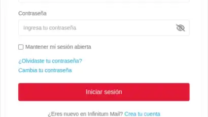 Recuadro de ayuda con el teléfono 800 123 2222 en la pantalla de acceso de Infinitum Mail